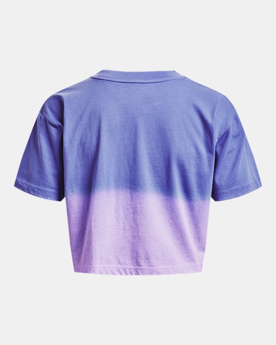 Camiseta de manga corta UA Branded Dip Dye Crop para mujer, Blue, pdpMainDesktop image number 5